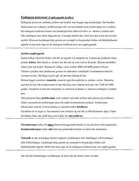 Endogena och exogena processer | Inlämningsuppgift