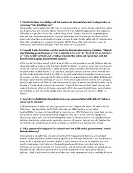 Källkritik och historieskrivning | Frågor och svar