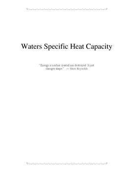 Waters Specific Heat Capacity | Vattens värmekapacitet | Labbrapport