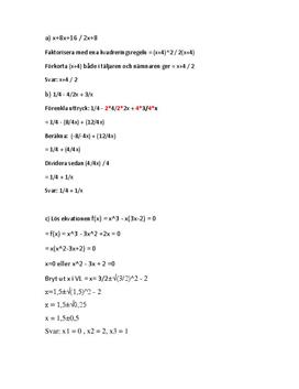 Uträkning av matematikuppgifter | Kvadrering, Förenkling, Ekvation