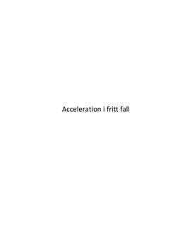 Acceleration i fritt fall | Labbrapport