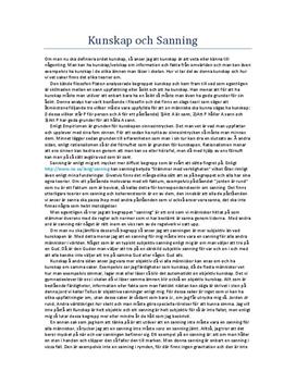 Kunskap och Sanning | Essä