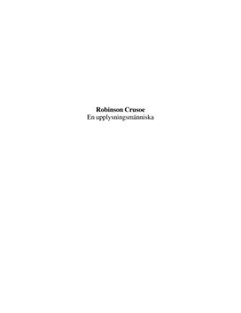 Robinson Crusoe som upplysningsmänniska | Rapport