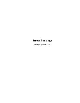Stress hos ungdomar | Fördjupningsuppgift