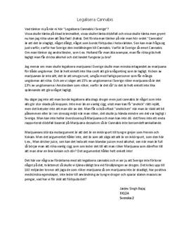 Legalisera Cannabis | Argumenterande tal