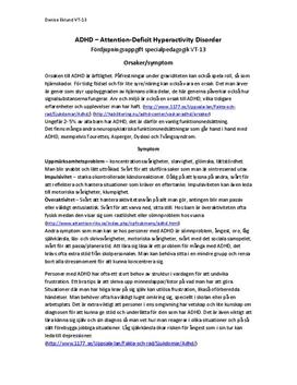 ADHD | Fördjupningsuppgift