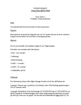 Amylasaktivitet | Labbrapport