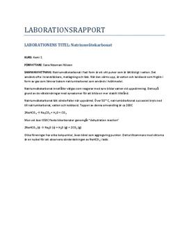 Sönderdelning av natriumvätekarbonat | Labbrapport