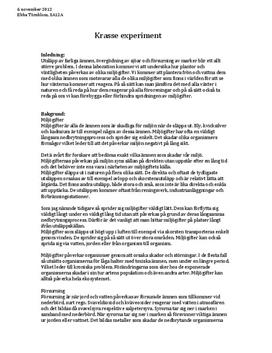 Krasse - påverkan av olika miljögifter | Labbrapport