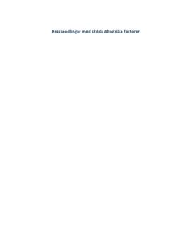 Abiotiska faktorer: Krasse | Labbrapport