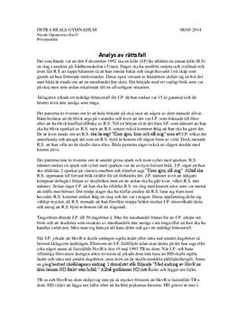 Genomgång av ett rättsfall | Analys