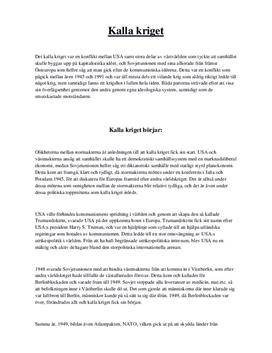 Kalla kriget | Sammanfattning