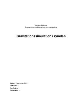Gravitationssimulation i rymden | Gymnasiearbete