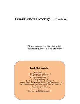 Feminismen i Sverige | Fördjupningsarbete
