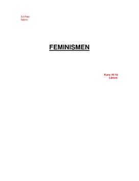 Feminismen i Sverige | Historisk analys | Fördjupningsarbete