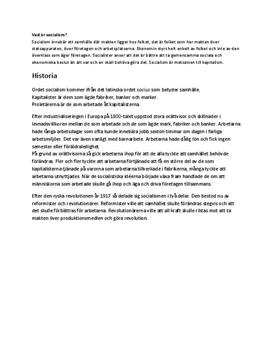 Socialism | Historia och Marxism | Sammanfattning