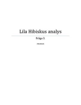 Lila hibiskus | Bokanalys