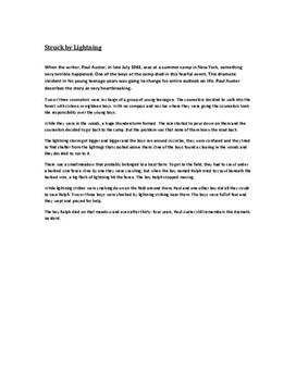 Paul Auster witnesses fatal lightning strike | Artikel (Article)