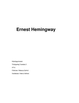 Реферат: Ernest Hemingway