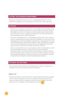 Vatten i tre aggregationstillstånd | Labbrapport