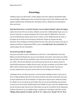 Ändra våldtäktslagstiftningen | Argumenterande text