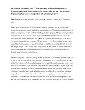 The Experiment | Gruppdynamik och roller | Inlämningsuppgift