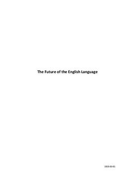Future of the English Language | Essay