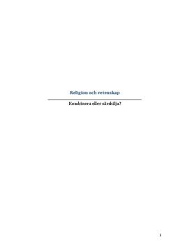 Religion och vetenskap - kombinera eller särskilja | Fördjupningsarbete