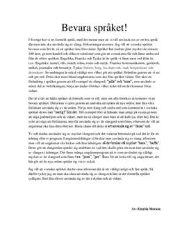 Bevara det svenska språket | Insändare