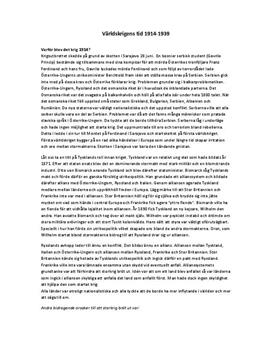 Första världskriget och mellankrigstiden | Historisk analys