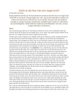 Kriminologi: Varför är det flest män som begår brott? | Rapport