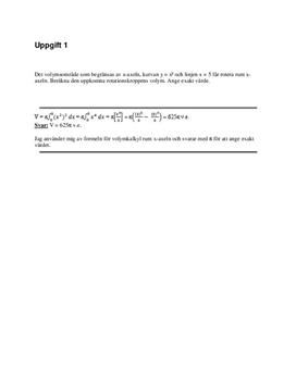 Volym, area, integraler, differentialekvationer | Inlämningsuppgift