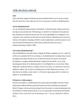 Psykologi: Alkoholmissbruk | Fördjupningsarbete