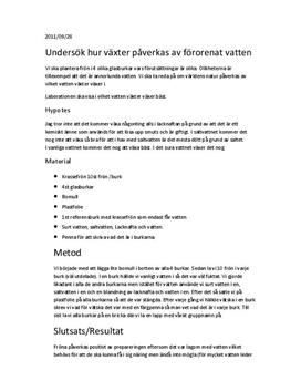 Vaxter I Fororenat Vatten Labbrapport Studienet Se