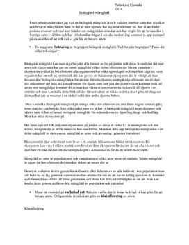 Fördjupningsuppgift: Biologisk mångfald