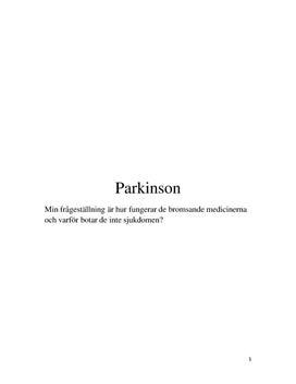 Parkinsons sjukdom | Gymnasiearbete