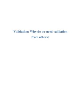 The need for social validation image