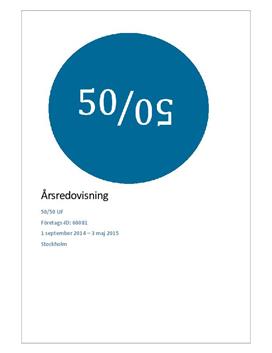 Årsredovisning: 50/50 | Ung företagssamhet | Rapport