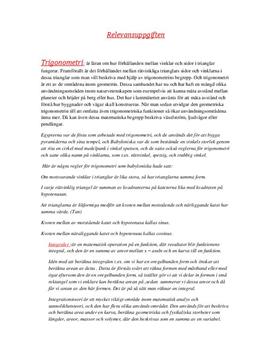 Trigonometri, Integraler, Algebra | Fördjupningsuppgift