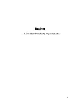 Racism | Fördjupningsarbete