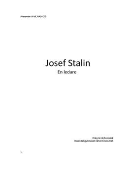Josef Stalin: Liv, arv, & genusperspektiv | Fördjupningsarbete