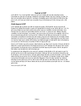 LCHF-dieten | Fördjupningsuppgift