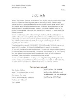 Jiddisch | Inlämningsuppgift