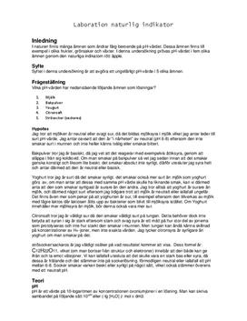 Labbrapport: Naturlig pH-indikator - rött äpple