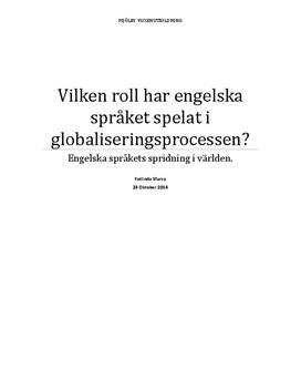 Engelska språkets roll i globaliseringen | Utredande text