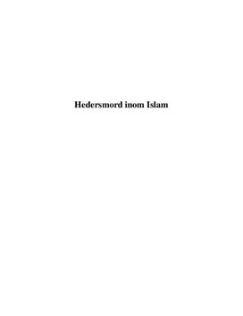Hedersmord och Islam | Rapport