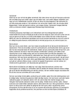 Elektricitet och energi | Sammanfattning