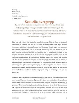 Sexuella övergrepp | Strukturer och teorier | Fördjupningsarbete