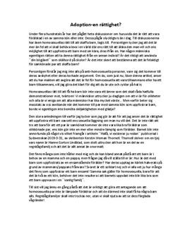 Adoption - en rättighet? | Argumenterande text