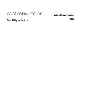 Matkonsumtion och dess miljöeffekter | Diskussion | Naturkunskap